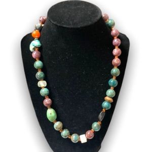 Native Made Gemstones & beaded necklace